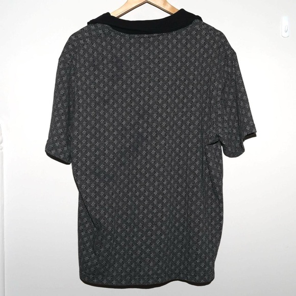 Men's Black Patterned Polo Shirt - Picture 5 of 5